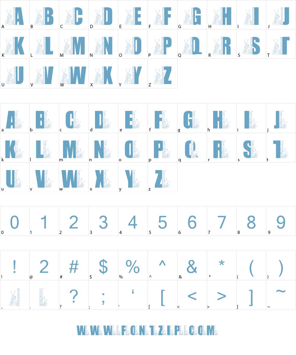 LMS Egyptian Bookends Font Character